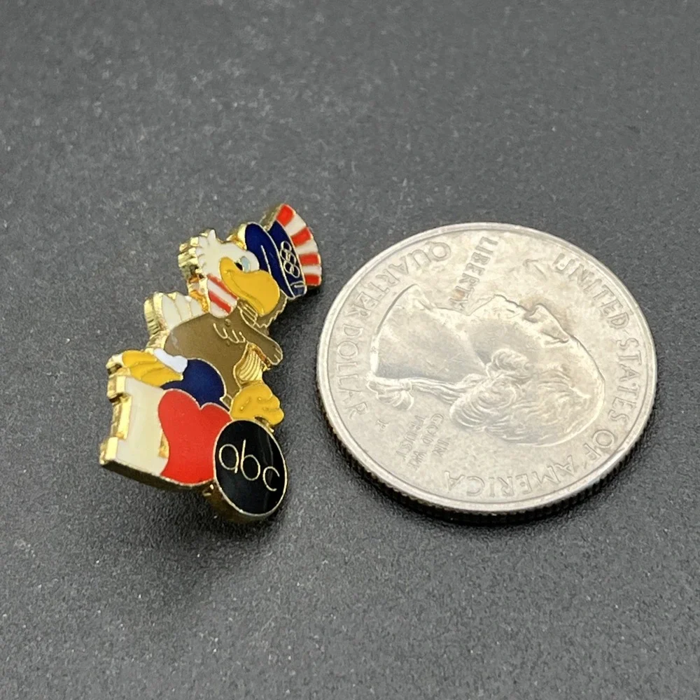Vintage‎ 1984 Los Angeles Olympics Sam Eagle I Love ABC News Lapel Hat Pin